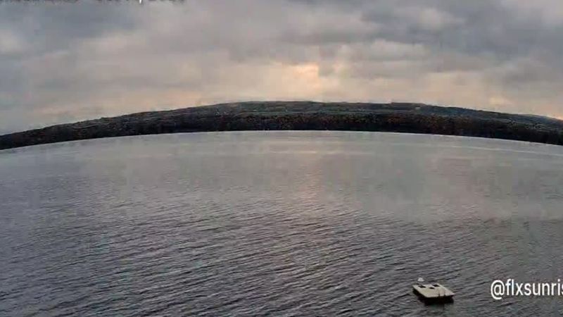 Sunrise timelapse still, Oct 14, 2026